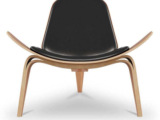 36" Black and Brown Faux Leather Lounge Chair