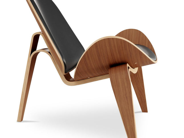 36" Black and Brown Faux Leather Lounge Chair