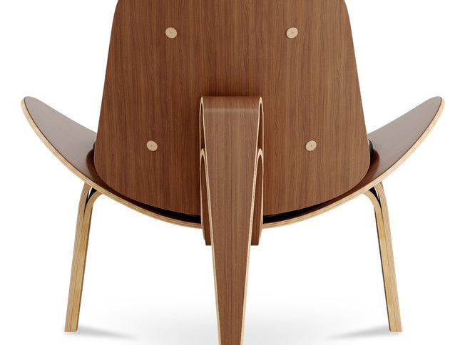 36" Black and Brown Faux Leather Lounge Chair