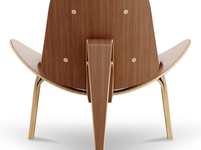 36" White and Brown Faux Leather Lounge Chair