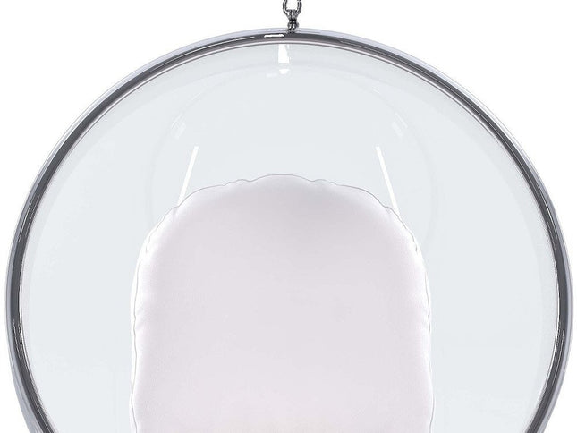 42" White Faux Leather Balloon Chair