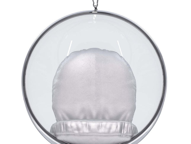 42" Silver Faux Leather Balloon Chair