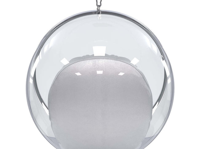 42" Silver Faux Leather Balloon Chair