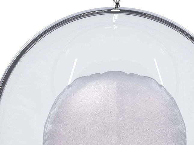 42" Silver Faux Leather Balloon Chair