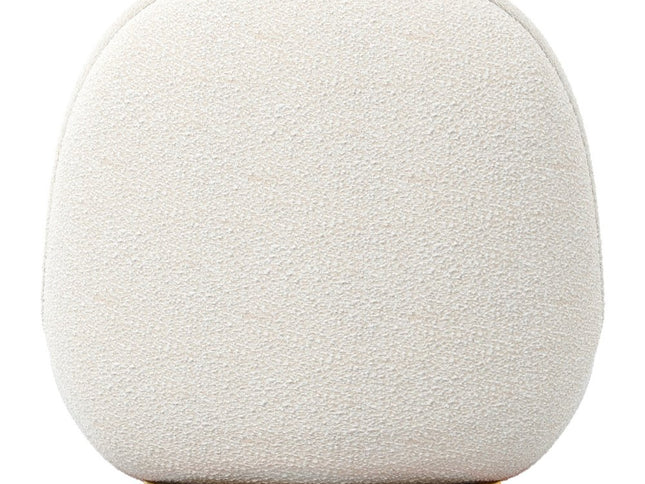 30" White and Gold Boucle Slipper Chair