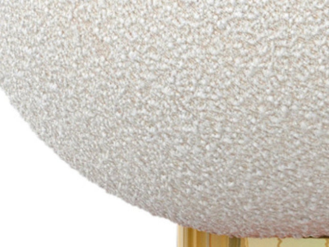 30" White and Gold Boucle Slipper Chair