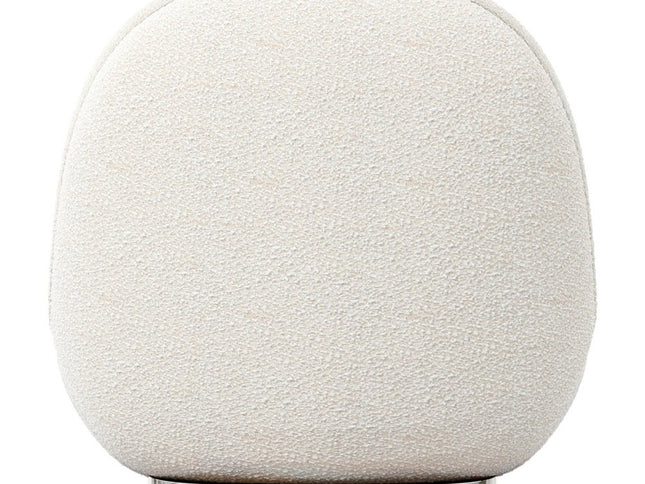 30" White and Silver Boucle Slipper Chair