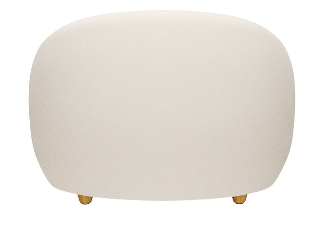 39" White and Natural Boucle Arm Chair