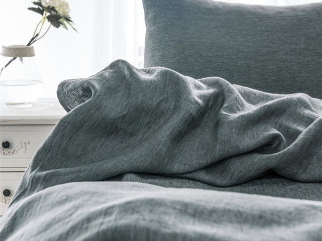 Set of Two Slate Gray Linen Pillowcases