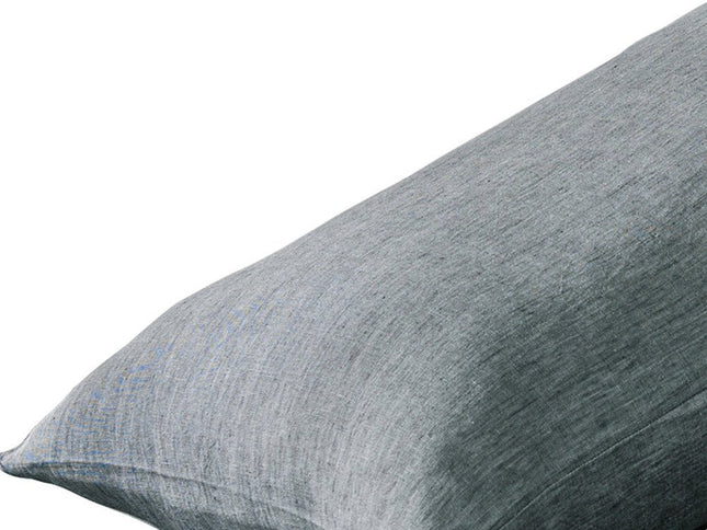 Set of Two Slate Gray Linen Pillowcases