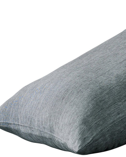 Set of Two Slate Gray Linen Pillowcases