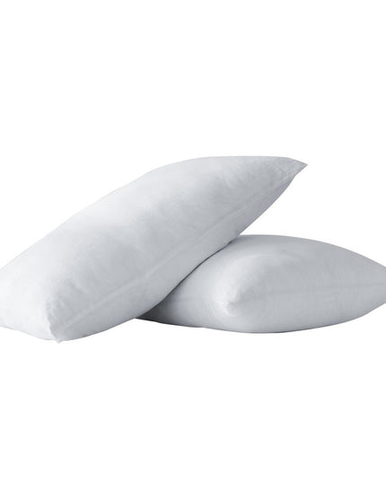 Set of Two White Linen King Pillowcases
