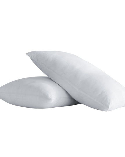 Set of Two White Linen King Pillowcases