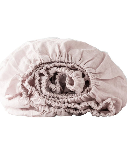 Light Pink Linen Twin Fitted Sheet