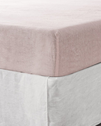 Light Pink Linen Twin Fitted Sheet