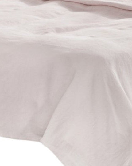Four Piece Light Pink Linen Full Double Sheet Set