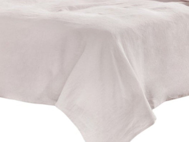 Four Piece Light Pink Linen Full Double Sheet Set