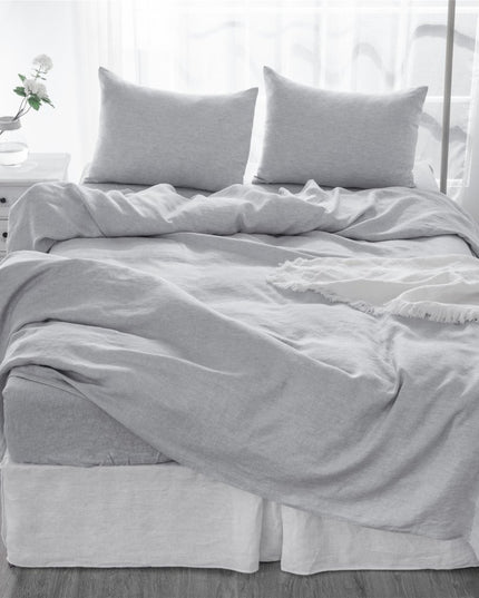 Four Piece Light Pink Linen Twin Sheet Set