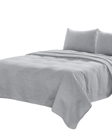 Four Piece Light Pink Linen Twin Sheet Set