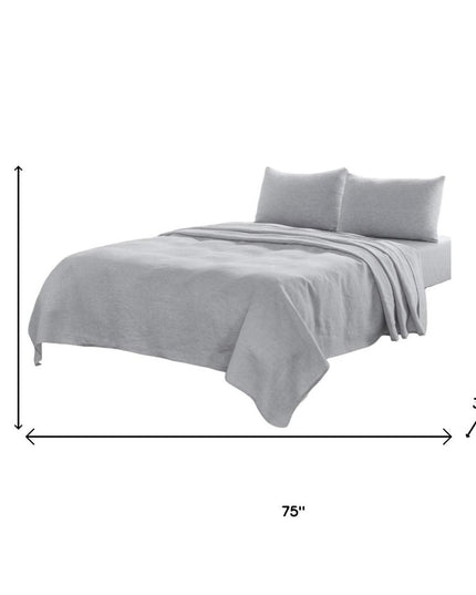 Four Piece Light Pink Linen Twin Sheet Set