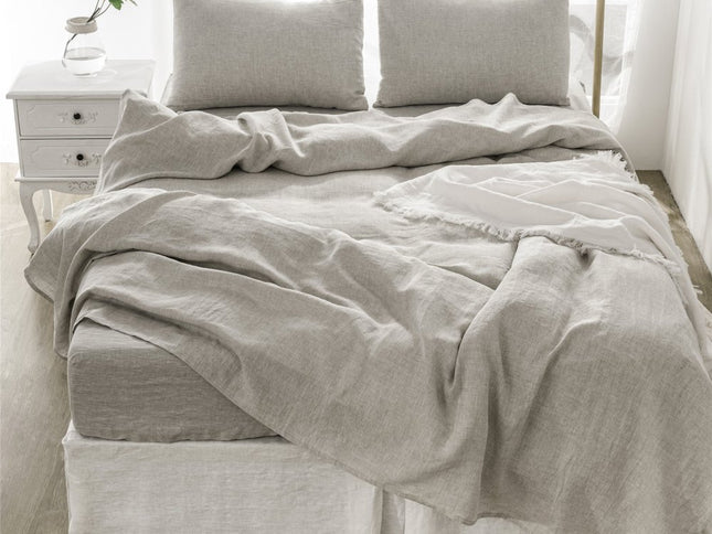 Four Piece White Linen Sheet Set