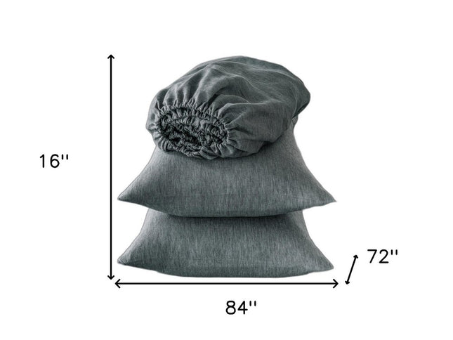 Four Piece White Linen Sheet Set