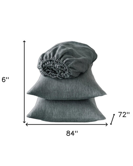 Four Piece White Linen Sheet Set