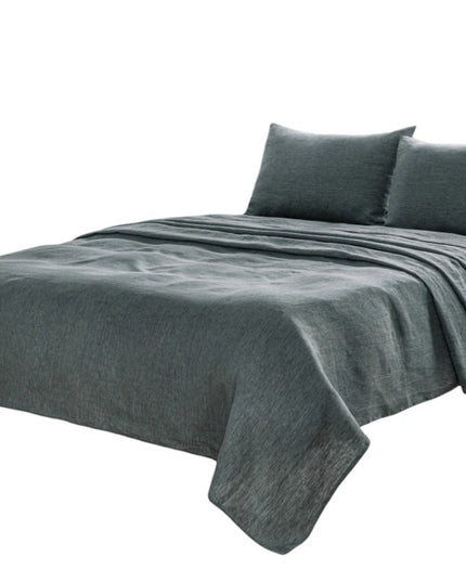 Four Piece White Linen Sheet Set