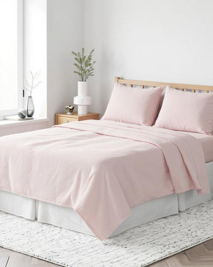 Light Pink Linen Full Double Flat Sheet