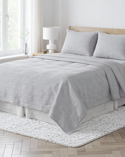 Light Pink Linen Twin Flat Sheet