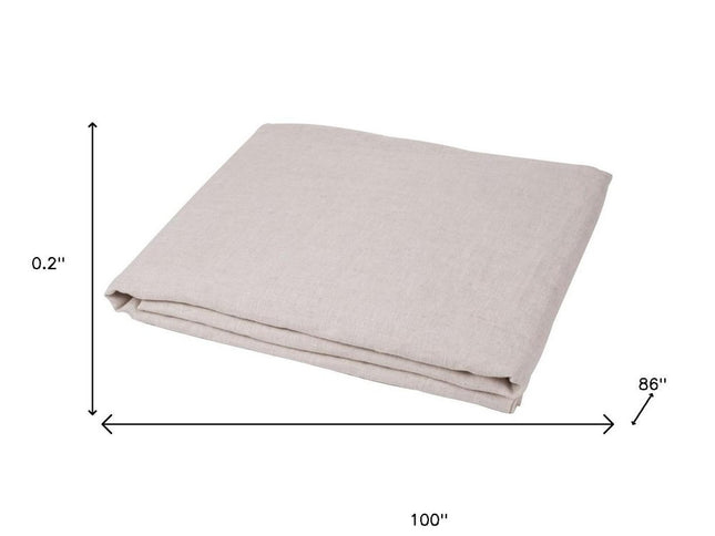 Light Pink Linen Twin Flat Sheet