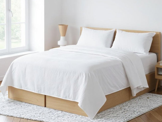 Light Pink Linen Twin Flat Sheet