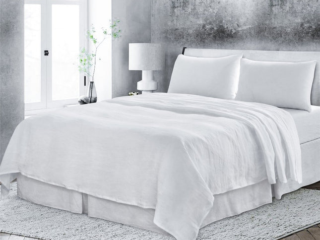 White Linen King Flat Sheet