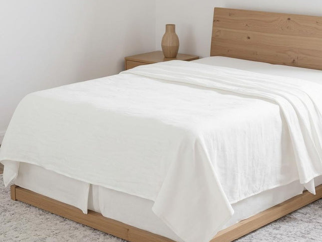 Light Pink Linen Twin Flat Sheet