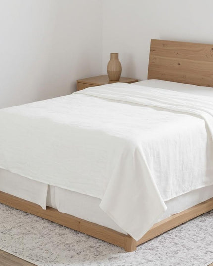 Light Pink Linen Twin Flat Sheet