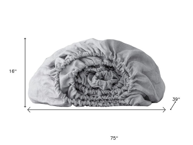 Light Pink Linen Twin Fitted Sheet