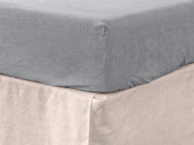 Slate Gray Linen King Fitted Sheet