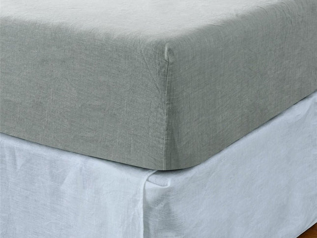 Light Pink Linen Twin Fitted Sheet