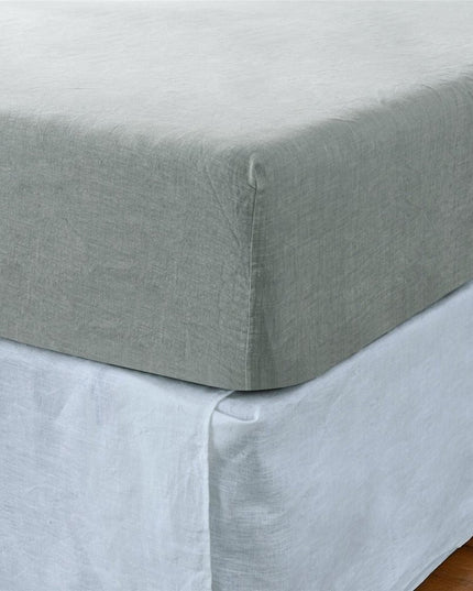 Light Pink Linen Twin Fitted Sheet