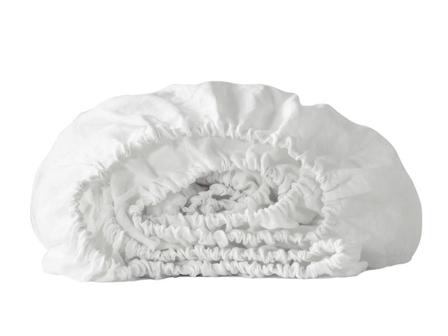 Ivory Linen Twin Fitted Sheet