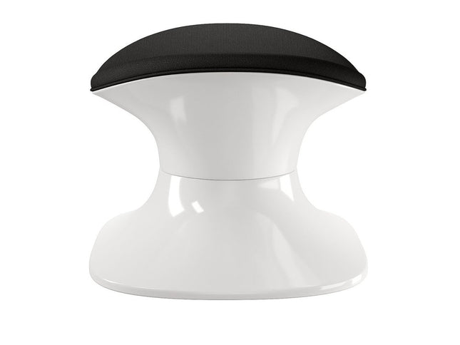 21" Black and White Wool And Fiberglass Contempo Footstool Ottoman