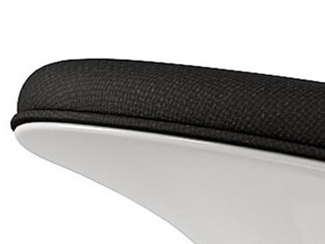 21" Black and White Wool And Fiberglass Contempo Footstool Ottoman