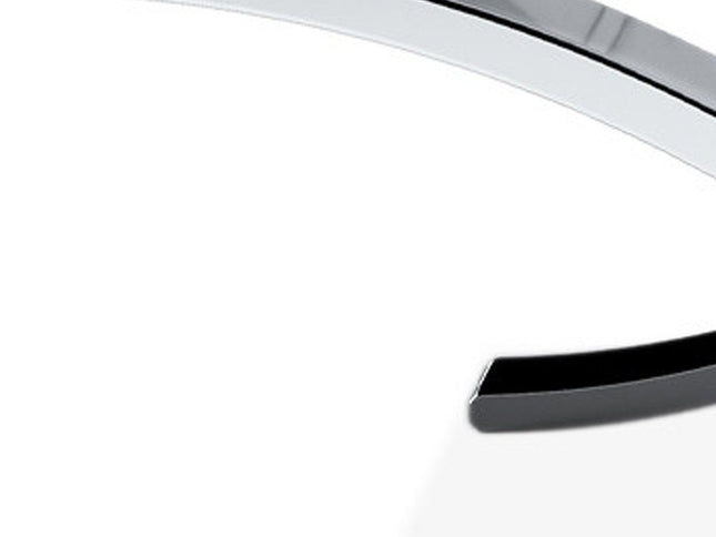 24" White Genuine Leather and Silver Tufted Footstool Ottoman