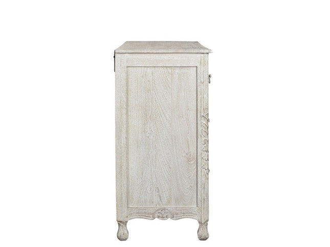 57" White Solid Wood Seven Drawer Dresser