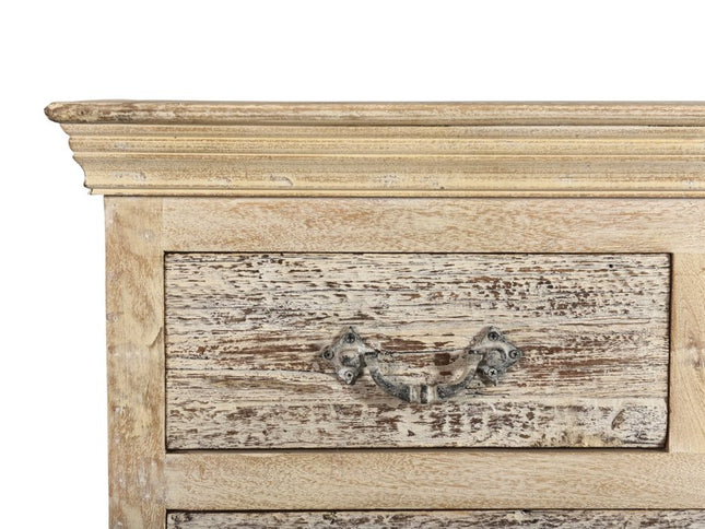 64" White Solid Wood Seven Drawer Double Dresser