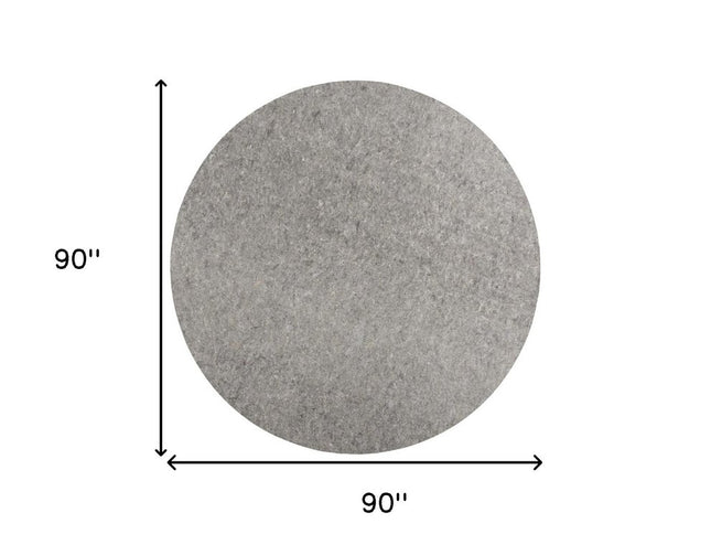 8' Round Gray Non Slip Rug Pad