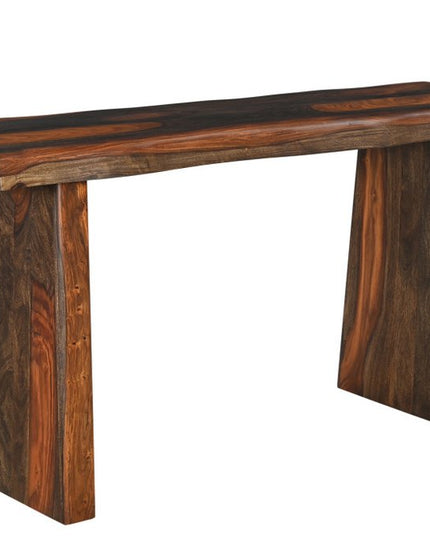 60" Dark Brown Solid Wood Frame Console Table