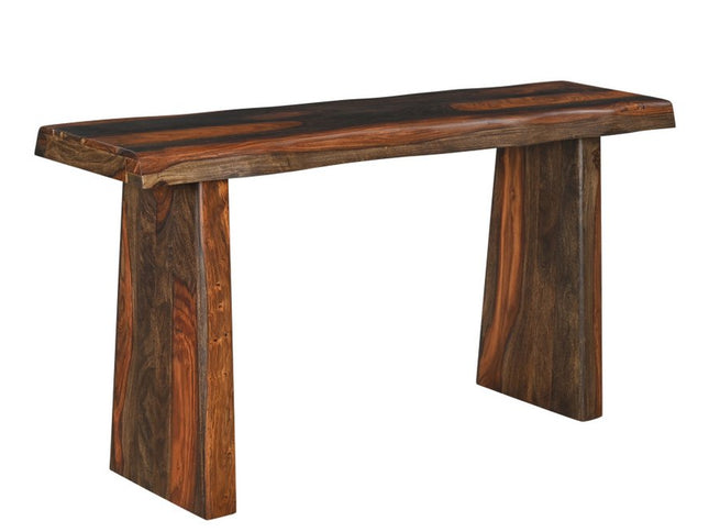 60" Dark Brown Solid Wood Frame Console Table
