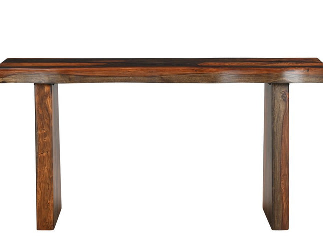 60" Dark Brown Solid Wood Frame Console Table