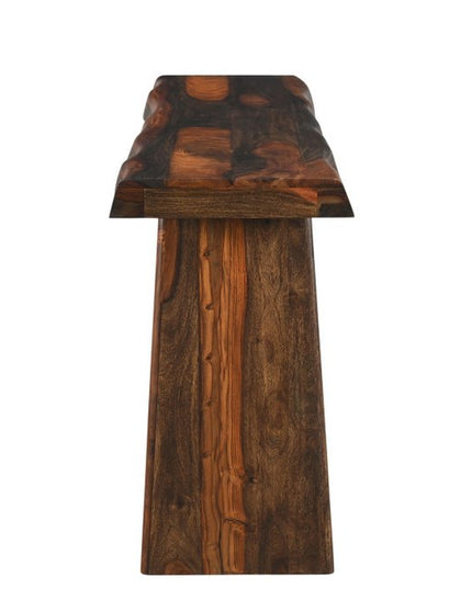 60" Dark Brown Solid Wood Frame Console Table